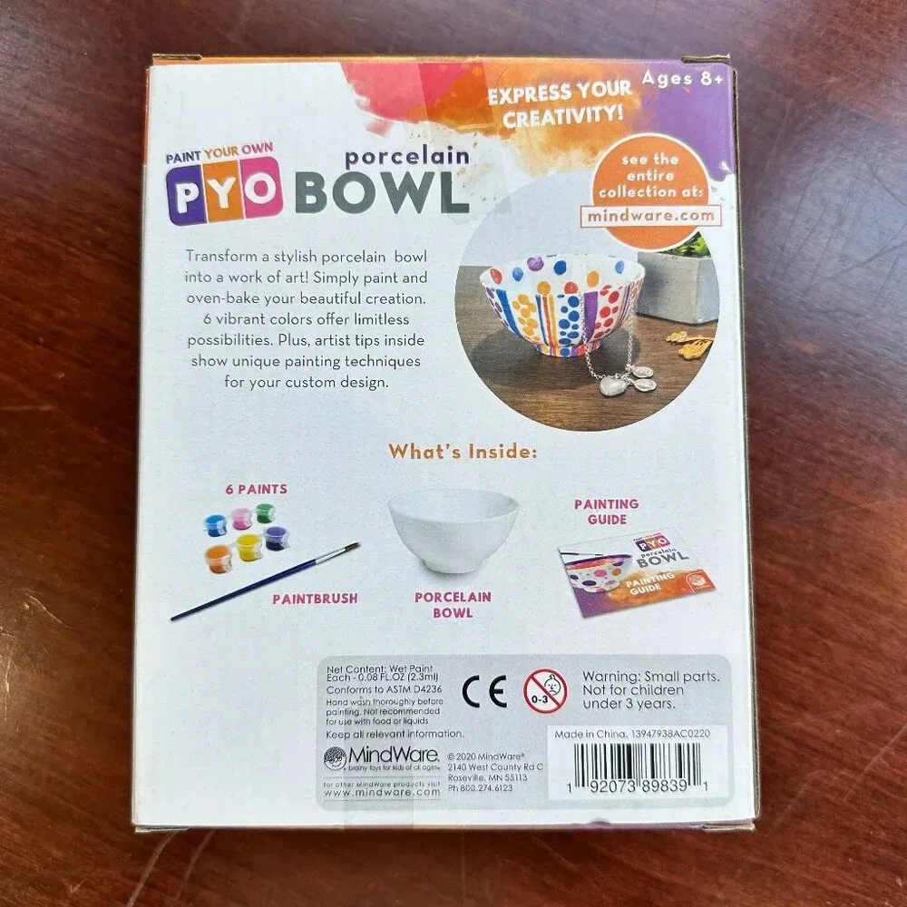 MINDWARE Paint Your Own Porcelain Bowl DIY Kit